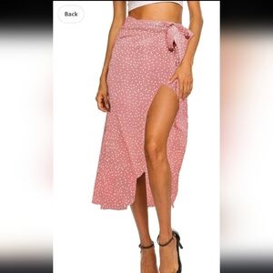 Newchoice Women's Boho Leopard Skirt High Low Split Summer Beach Midi Wrap Skirt